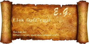 Elek Györgyi névjegykártya